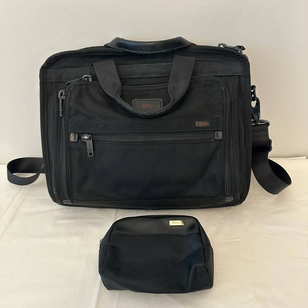 Tumi Alpha Ballistic Expandable Business Laptop Briefcase & Travel Pouch
